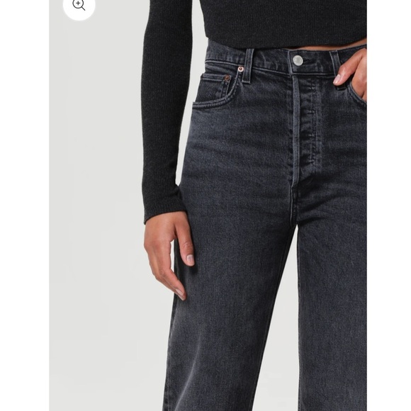 AGOLDE High Rise 90s Pinch Jeans - Black- Size 23 - Picture 5 of 14